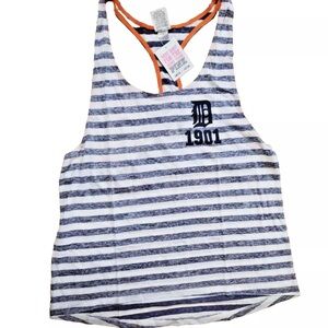 VS PINK Detroit Tigers Medium Striped Racerback Tank Top